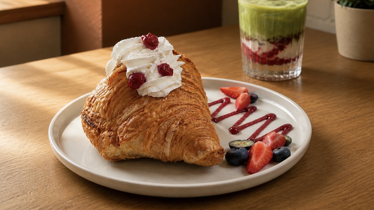 Himbeer-Croissant – Frühstück im ERET Café Mülheim