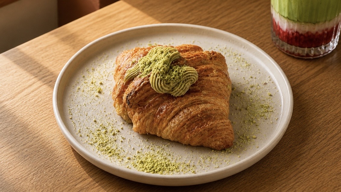 Pistazien-Croissant – Frühstück im ERET Café Mülheim