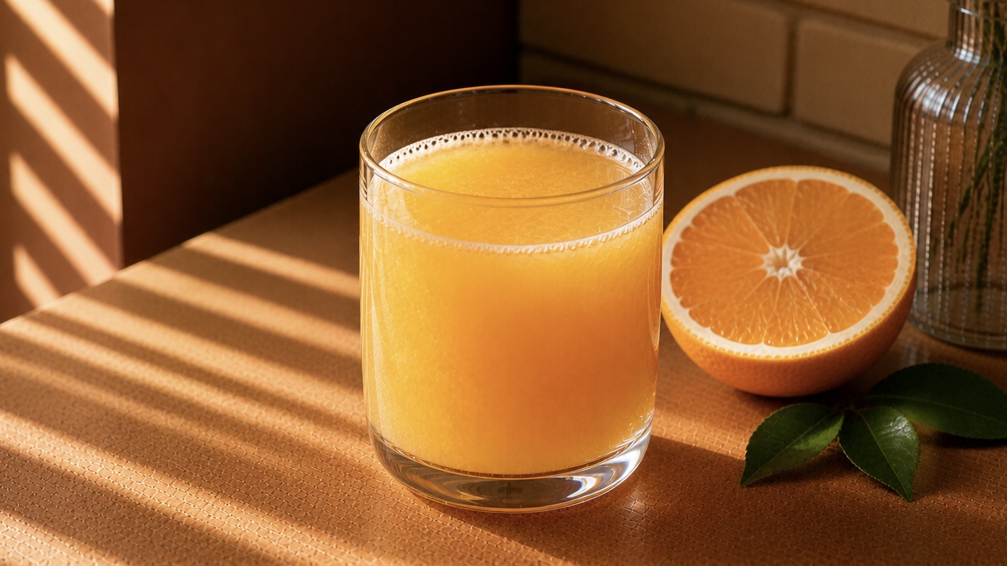 Frisch gepresster Orangensaft – Frühstück im ERET Café Mülheim